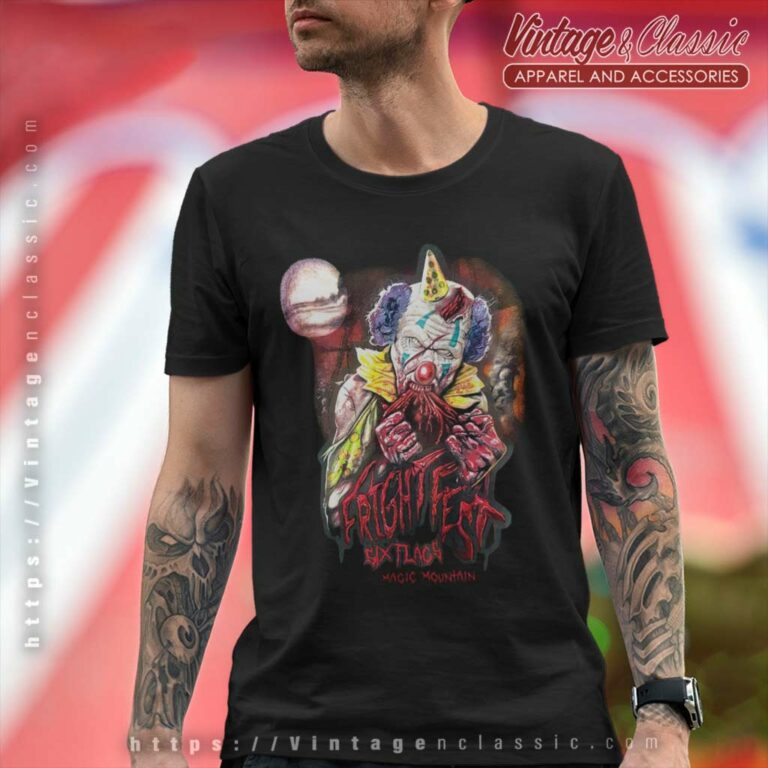 Six Flags Clown Fright Fest Halloween T Shirt Six Flags Clown Fright Fest Halloween T Shirt