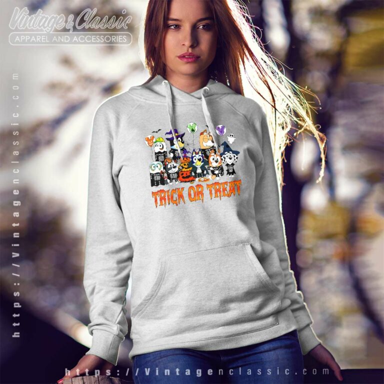 Skeleton Bluey Halloween And Friends Hoodie Skeleton Bluey Halloween And Friends Hoodie