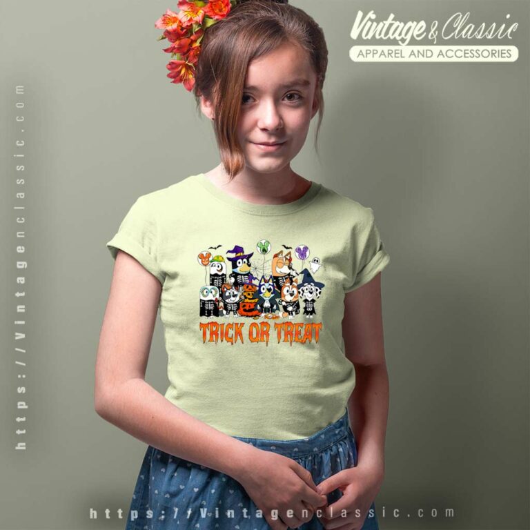 Skeleton Bluey Halloween And Friends kids Tshirt 2 Skeleton Bluey Halloween And Friends kids Tshirt 2