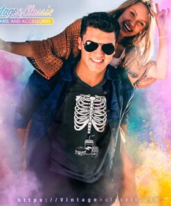 Skeleton By Black Bear Fast Food Halloween Shirt 5 Skeleton By Black Bear Fast Food Halloween V Neck TShirt 1