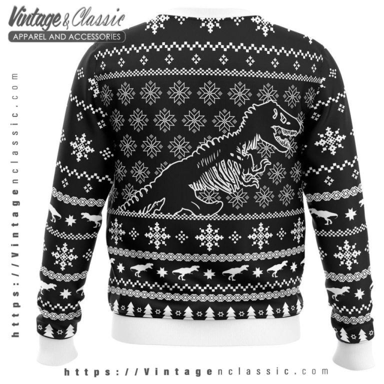 Skeleton Jurassic Park Ugly Christmas Sweater back Ugly Sweater Skeleton Jurassic Park Ugly Christmas Sweater back Ugly Sweater