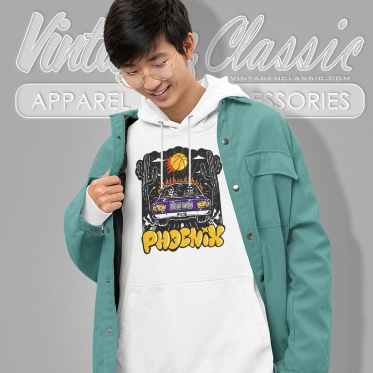 Skeleton Riding Car Phoenix Suns Hoodie Skeleton Riding Car Phoenix Suns Hoodie