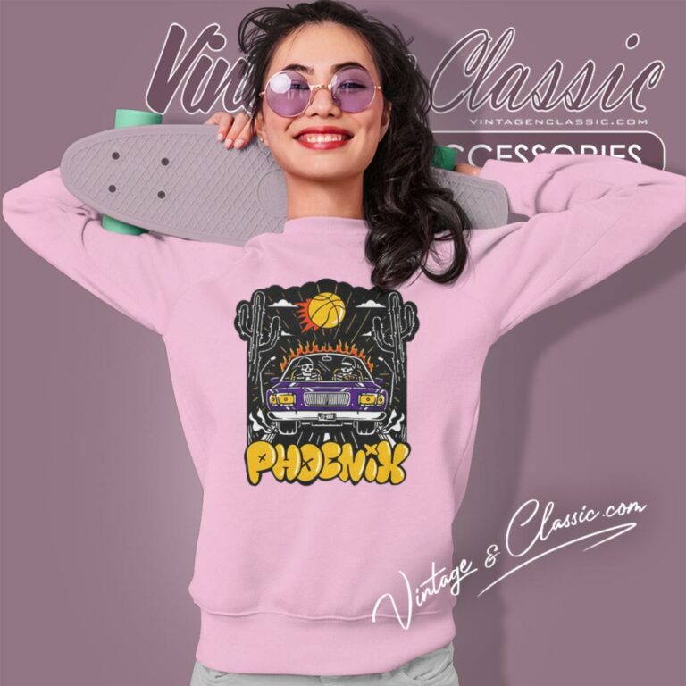 Skeleton Riding Car Phoenix Suns Sweatshirt Skeleton Riding Car Phoenix Suns Sweatshirt