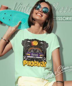 Skeleton Riding Car Phoenix Suns Women T Shirt