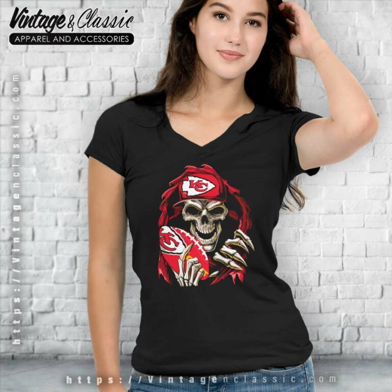 Skeleton Rugby Kansas City V Neck TShirt Skeleton Rugby Kansas City V Neck TShirt