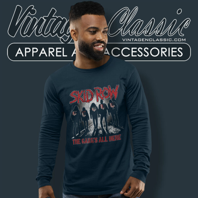 Skid Row Gangs All Here Album Cover Long Sleeve Tee Skid Row Gangs All Here Album Cover Long Sleeve Tee