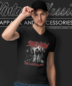 Skid Row Gangs All Here Album Cover V Neck TShirt
