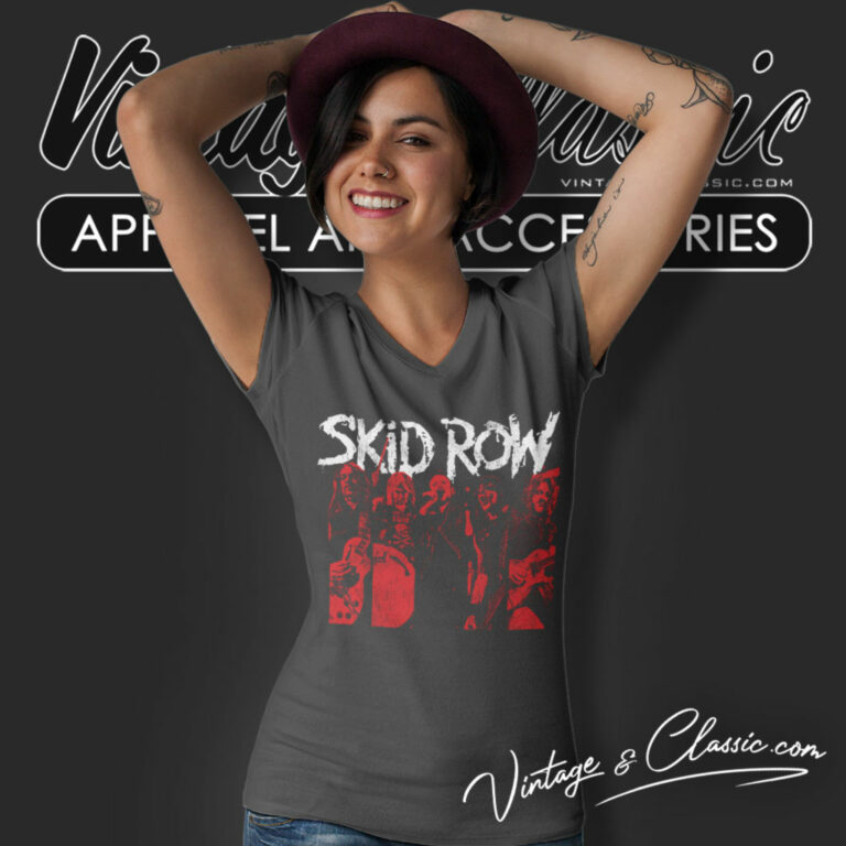 Skid Row Gangs All Lined Up V Neck TShirt Skid Row Gangs All Lined Up V Neck TShirt