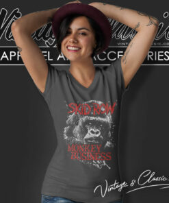 Skid Row Monkey Business V Neck TShirt