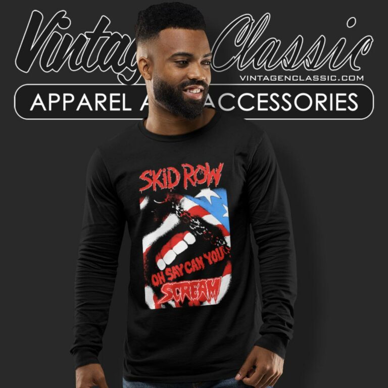 Skid Row Shirt Can You Scream Long Sleeve Tee Skid Row Shirt Can You Scream Long Sleeve Tee