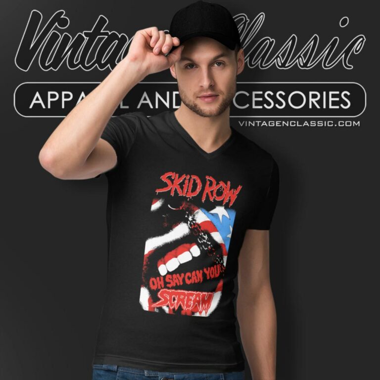 Skid Row Shirt Can You Scream V Neck TShirt Skid Row Shirt Can You Scream V Neck TShirt