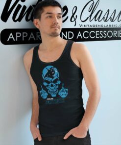 Skull Carolina Panthers Nfl Tank Top Racerback