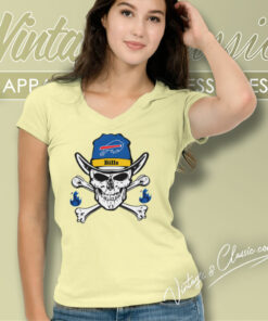 Skull Fire Buffalo Bills Shirt For Fans V Neck TShirt 1