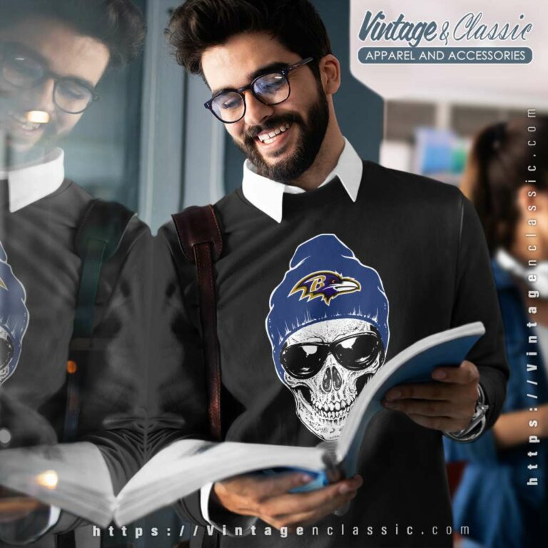 Skull Hat Baltimore Ravens Sweatshirt Skull Hat Baltimore Ravens Sweatshirt