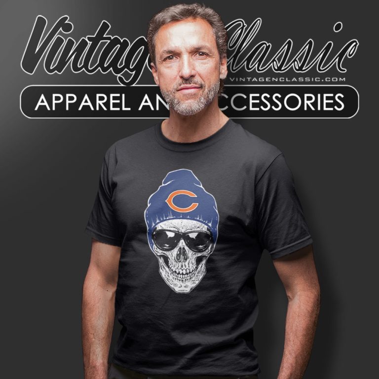 Skull Hat Chicago Bears T Shirt Skull Hat Chicago Bears T Shirt