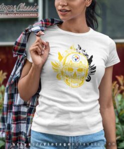 Skull Helmet Pittsburgh Steelers Shirt 6 Skull Helmet Pittsburgh Steelers Women TShirt