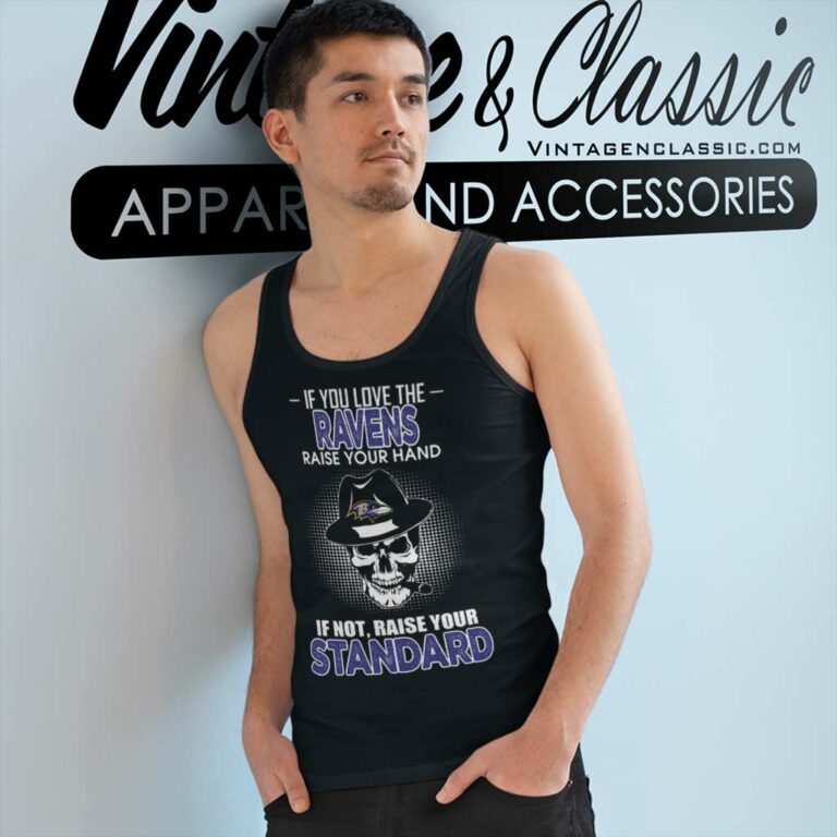 Skull If You Love The Baltimore Ravens Raise Your Hand Tank Top Racerback Skull If You Love The Baltimore Ravens Raise Your Hand Tank Top Racerback