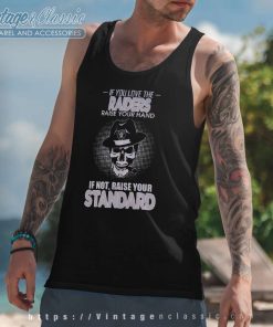 Skull If You Love The Las Vegas Raiders Raise Your Hand Tank Top Racerback