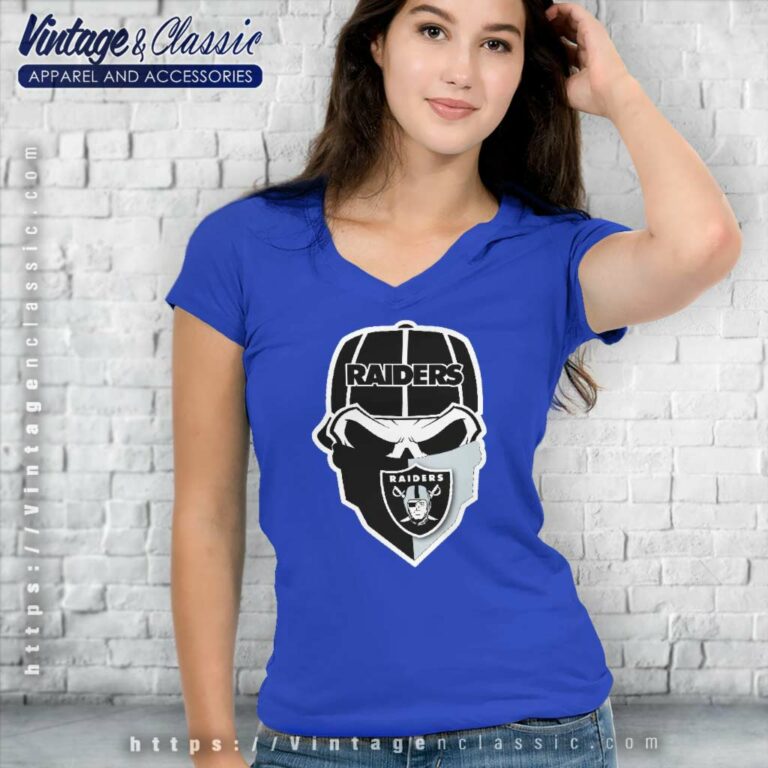 Skull Mask Las Vegas Raiders V Neck TShirt Skull Mask Las Vegas Raiders V Neck TShirt
