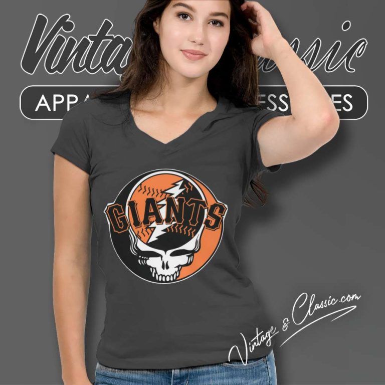 Skull San Francisco Giants Grateful Dead V Neck TShirt Skull San Francisco Giants Grateful Dead V Neck TShirt