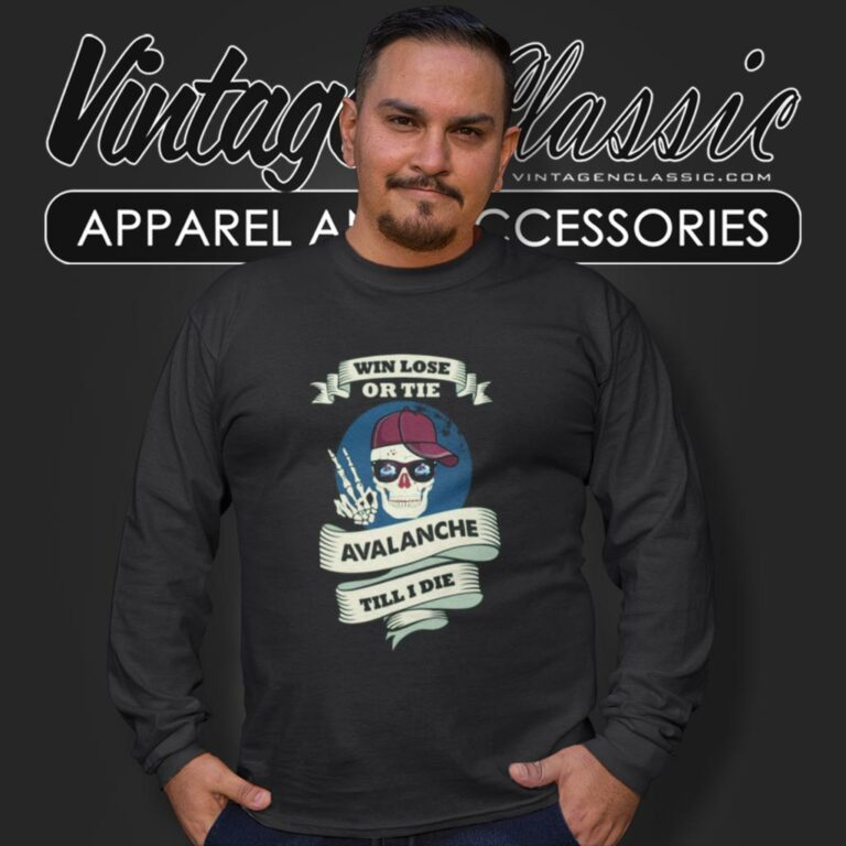 Skull Say Hi Colorado Avalanche Long Sleeve Tee Skull Say Hi Colorado Avalanche Long Sleeve Tee