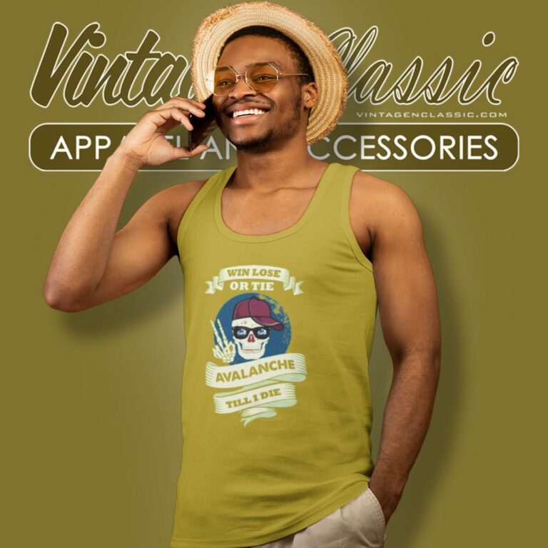 Skull Say Hi Colorado Avalanche Tank Top Racerback Skull Say Hi Colorado Avalanche Tank Top Racerback