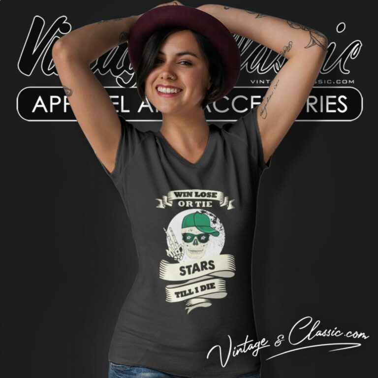 Skull Say Hi Dallas Stars V Neck TShirt Skull Say Hi Dallas Stars V Neck TShirt