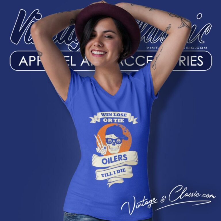 Skull Say Hi Edmonton Oilers V Neck TShirt Skull Say Hi Edmonton Oilers V Neck TShirt