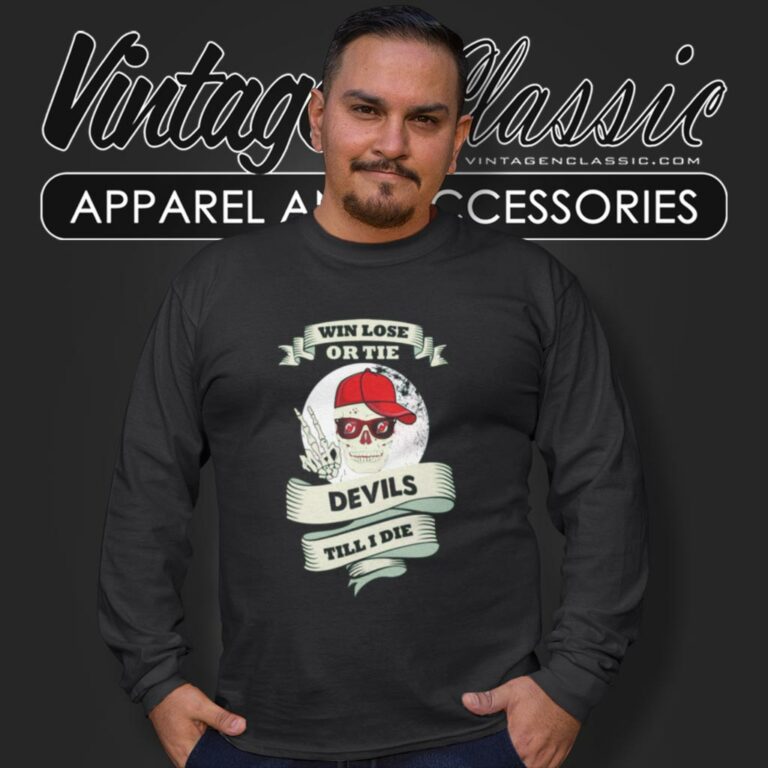 Skull Say Hi New Jersey Devils Long Sleeve Tee Skull Say Hi New Jersey Devils Long Sleeve Tee