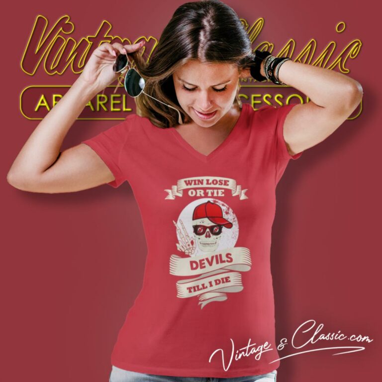 Skull Say Hi New Jersey Devils V Neck TShirt Skull Say Hi New Jersey Devils V Neck TShirt