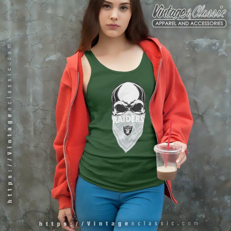 Skull Wear Bandana Las Vegas Raiders Tank Top Racerback Skull Wear Bandana Las Vegas Raiders Tank Top Racerback