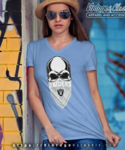 Skull Wear Bandana Las Vegas Raiders V Neck TShirt