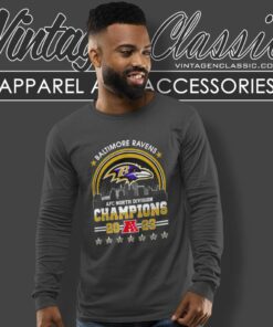 Skyline Baltimore Ravens Afc Champions 2023 Shirt 5 Skyline Baltimore Ravens Afc Champions 2023 Long Sleeve Tee