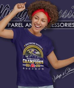 Skyline Baltimore Ravens Afc Champions 2023 Shirt 4 Skyline Baltimore Ravens Afc Champions 2023 Women TShirt