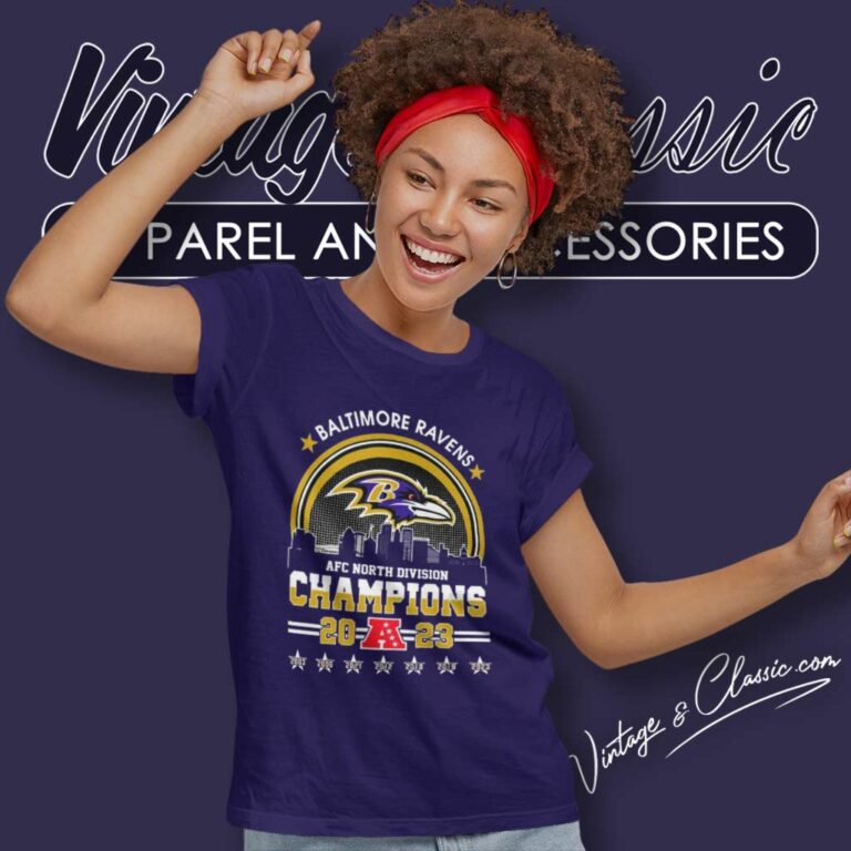 Skyline Baltimore Ravens Afc Champions 2023 Women TShirt Skyline Baltimore Ravens Afc Champions 2023 Women TShirt