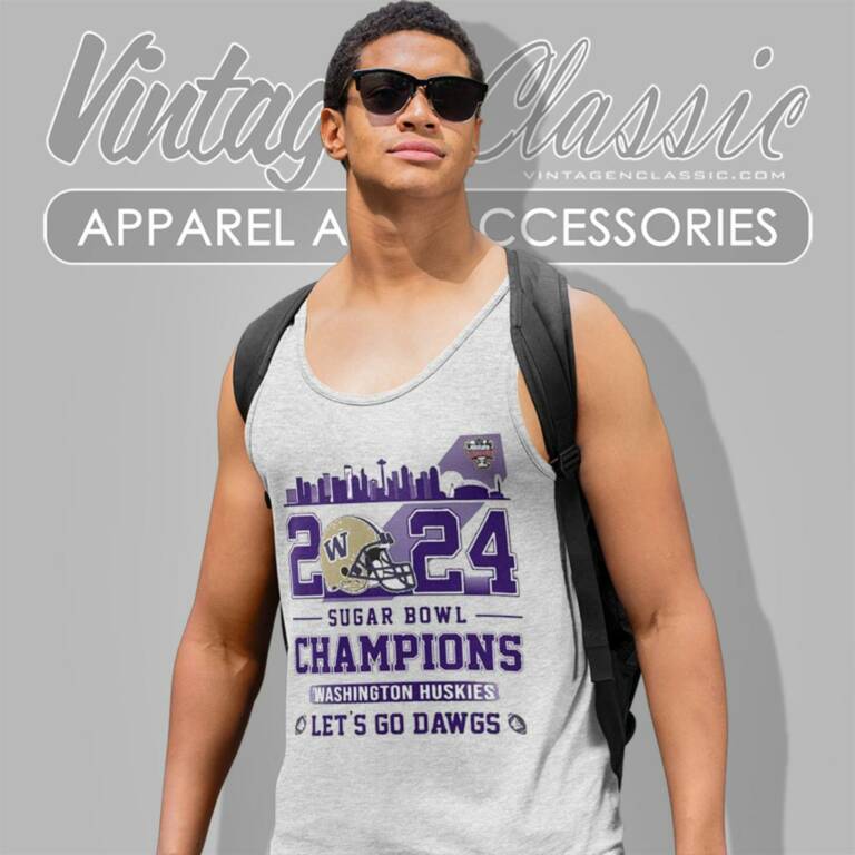 Skyline Washington Huskies 2024 Sugar Bowl Champions Lets Go Dawgs Tank Top Racerback Skyline Washington Huskies 2024 Sugar Bowl Champions Lets Go Dawgs Tank Top Racerback