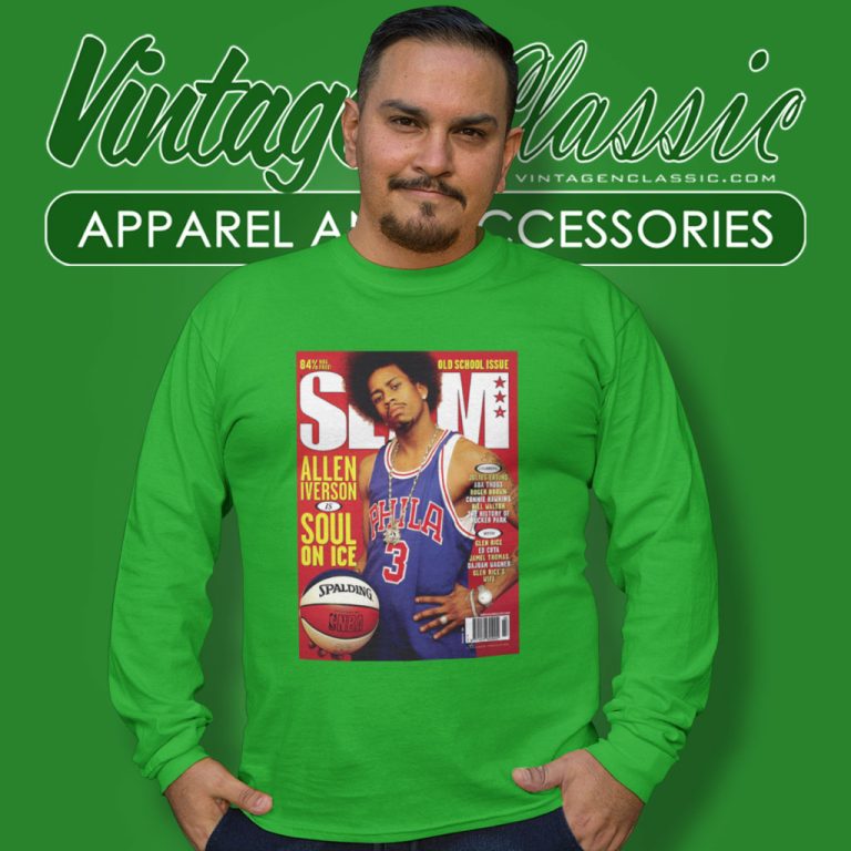 Slam Cover Shirt Philadelphia 76ers Allen Iverson Long Sleeve Tee Slam Cover Shirt Philadelphia 76ers Allen Iverson Long Sleeve Tee
