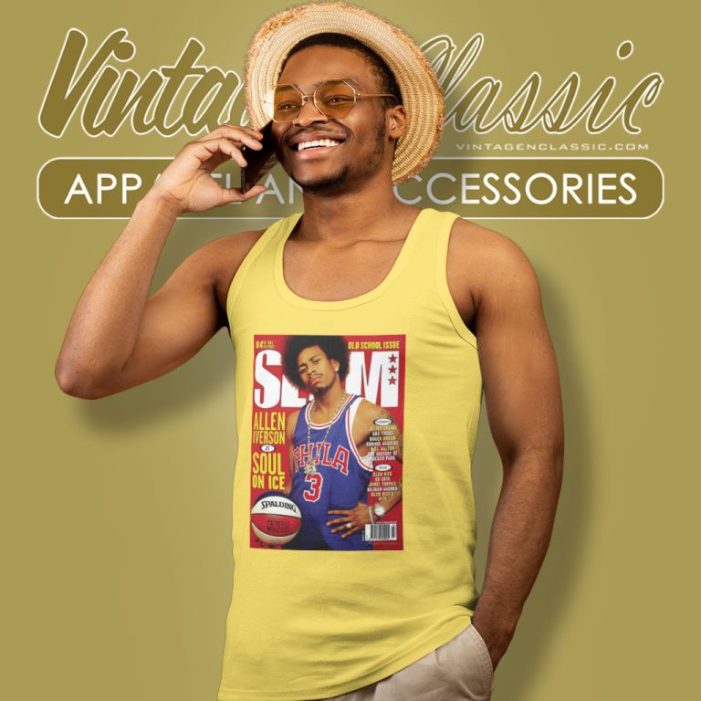 Slam Cover Shirt Philadelphia 76ers Allen Iverson Tank Top Racerback Slam Cover Shirt Philadelphia 76ers Allen Iverson Tank Top Racerback