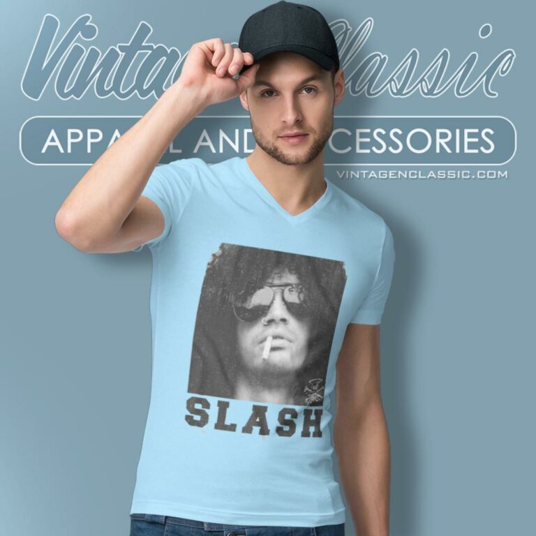 Slash Guns N Roses Smoking V Neck TShirt Slash Guns N Roses Smoking V Neck TShirt