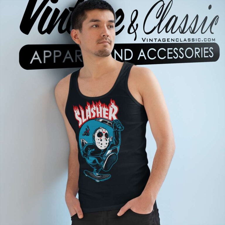 Slasher Jason Voorhees Thrasher Tank Top Racerback Slasher Jason Voorhees Thrasher Tank Top Racerback