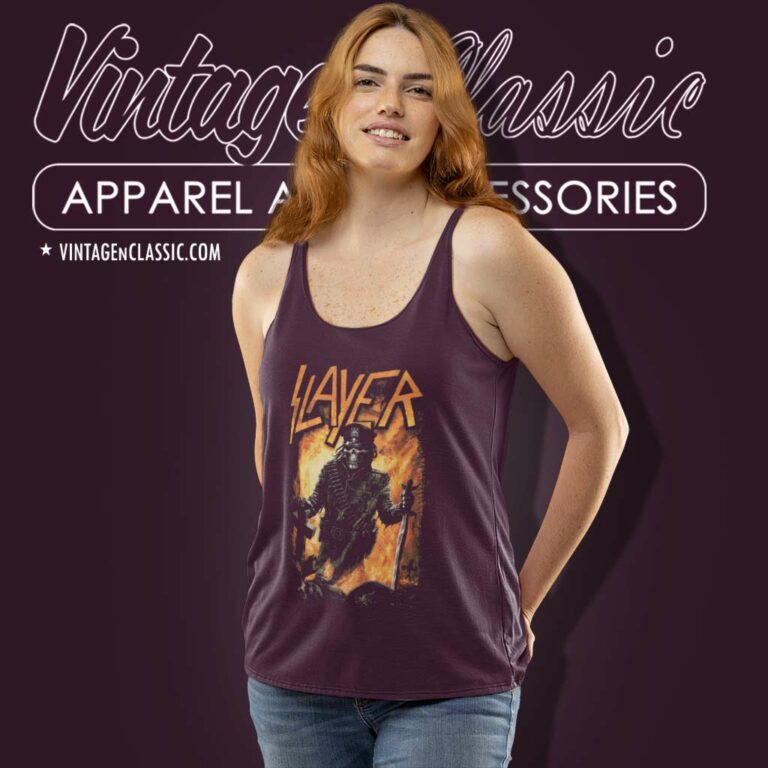 Slayer Aftermath Band Logo Tank Top Racerback Slayer Aftermath Band Logo Tank Top Racerback