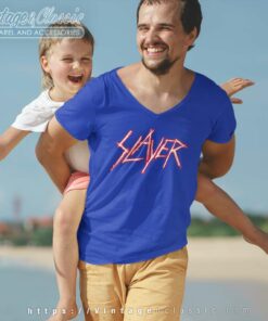 Slayer Classic Logo V Neck TShirt