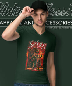 Slayer Goat Skull V Neck TShirt