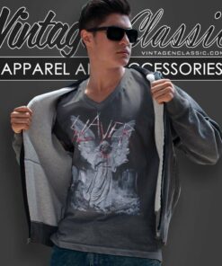 Slayer Gravestone Walks V Neck TShirt