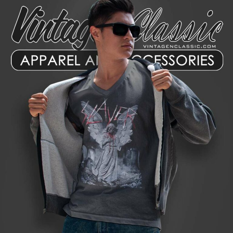 Slayer Gravestone Walks V Neck TShirt Slayer Gravestone Walks V Neck TShirt