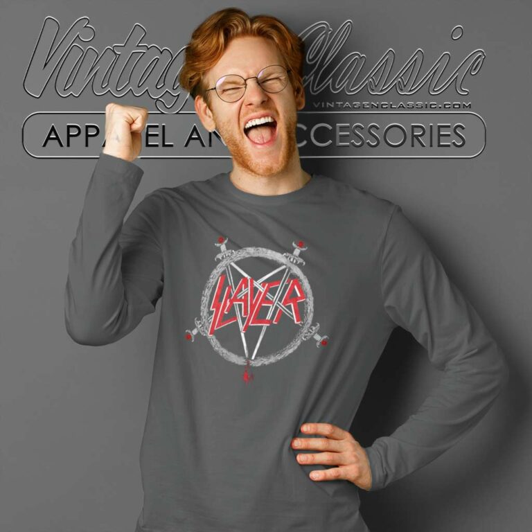 Slayer Pentagram Logo Long Sleeve Tee Slayer Pentagram Logo Long Sleeve Tee