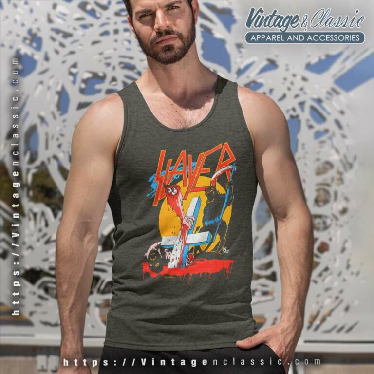 Slayer Reign In Blood Tour Tank Top Racerback Slayer Reign In Blood Tour Tank Top Racerback