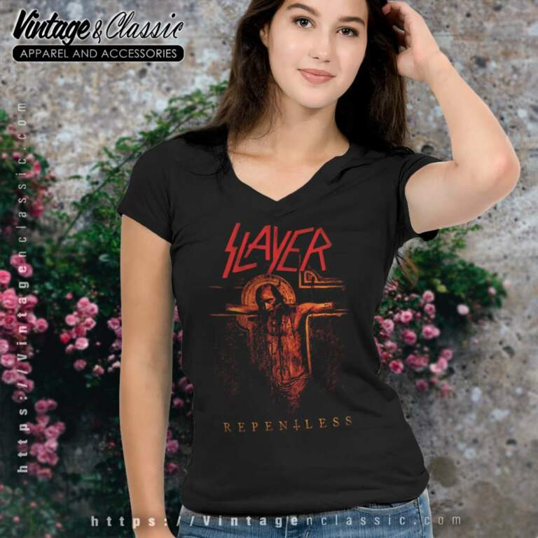 Slayer Repentless V Neck TShirt Slayer Repentless V Neck TShirt