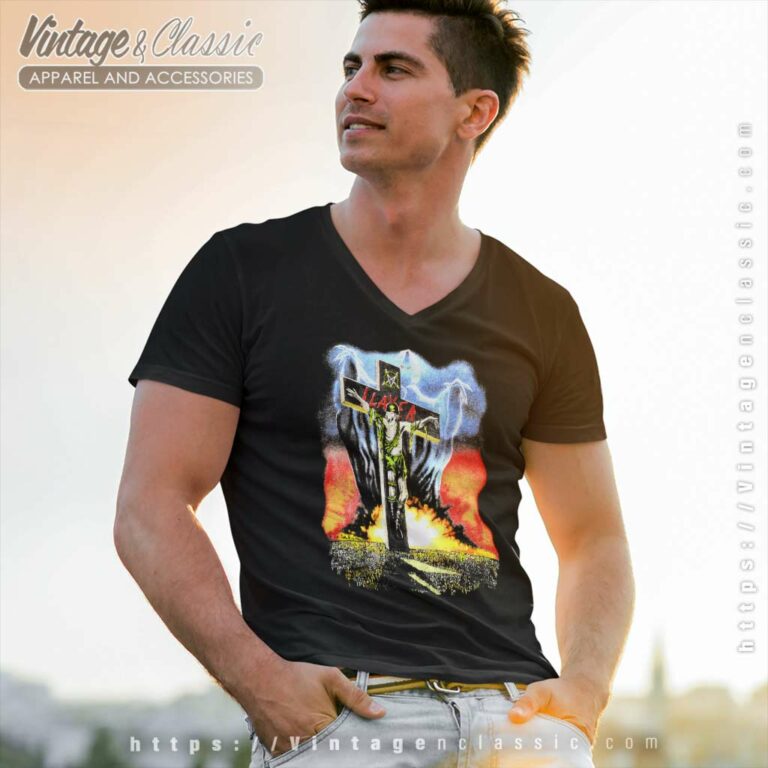 Slayer Shirt Touring Into The Abyss V Neck TShirt Slayer Shirt Touring Into The Abyss V Neck TShirt