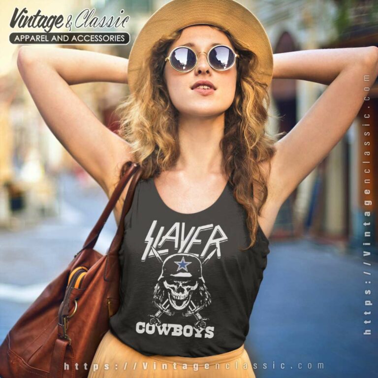Slayer Skull Dallas Cowboys Tank Top Racerback Slayer Skull Dallas Cowboys Tank Top Racerback